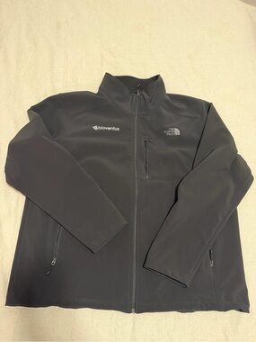The North Face Men's Black Lightweight Softshell Jacket with Bloventus Logo